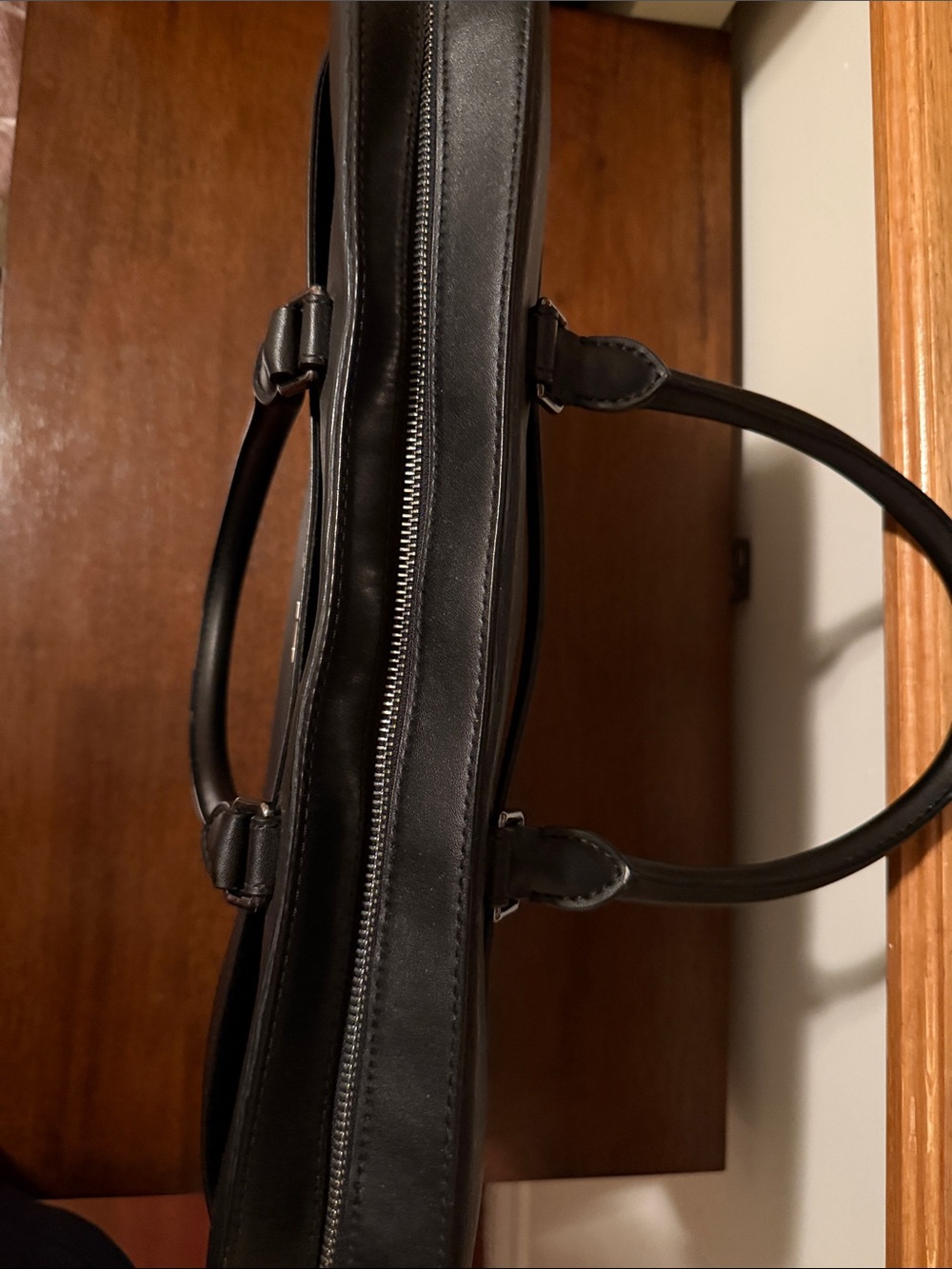 Michael Kors Black Leather Briefcase with Top Handles - Picture 2 of 4